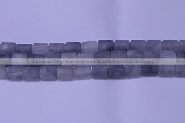 CTB565 15.5 inches 10*13mm triangle matte cloudy quartz beads