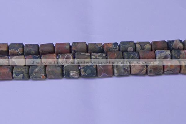 CTB568 15.5 inches 10*13mm triangle matte rhyolite beads