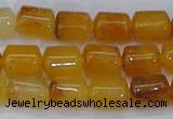 CTB702 15.5 inches 6*8mm tube yellow jade beads wholesale