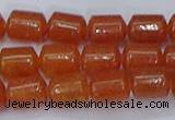 CTB704 15.5 inches 6*8mm tube red aventurine beads wholesale