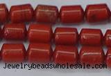 CTB709 15.5 inches 6*8mm tube red jasper beads wholesale