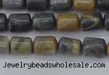 CTB712 15.5 inches 6*8mm tube black picasso jasper beads wholesale