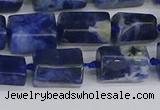 CTB735 15.5 inches 6*10mm - 8*12mm faceted tube sodalite beads