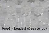 CTB750 15.5 inches 6*10mm - 8*12mm faceted tube white crystal beads