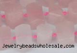 CTB751 15.5 inches 6*10mm - 8*12mm faceted tube rose quartz beads