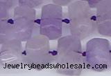 CTB752 15.5 inches 6*10mm - 8*12mm faceted tube lavender amethyst beads