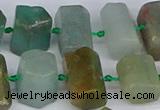 CTB755 6*10mm - 8*12mm faceted tube blue & green kyanite beads