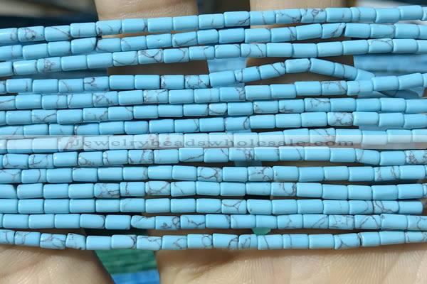 CTB805 15.5 inches 2*4mm tube turquoise beads wholesale