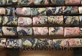 CTB816 15.5 inches 2*4mm tube leopard skin jasper beads wholesale