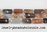 CTB856 13*25mm - 15*28mm faceted flat tube agate beads