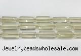 CTB858 13*25mm - 15*28mm faceted flat tube lemon quartz beads