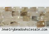 CTB872 13*25mm - 14*19mm faceted tube scenic quartz beads