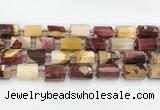 CTB873 13*25mm - 14*19mm faceted tube mookaite beads