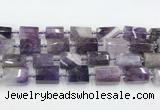 CTB877 13*25mm - 14*19mm faceted tube amethyst beads