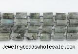 CTB878 13*25mm - 14*19mm faceted tube labradorite beads