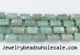 CTB882 13*25mm - 14*19mm faceted tube amazonite beads