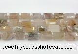 CTB884 13*25mm - 14*19mm faceted tube sakura agate beads