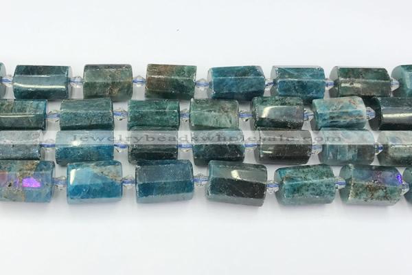 CTB888 15.5 inches 13*25mm - 14*19mm faceted tube apatite beads