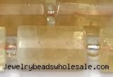 CTB907 15 inches 10*16mm faceted tube citrine beads