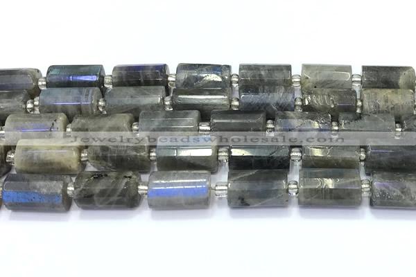 CTB910 15 inches 10*16mm faceted tube labradorite beads