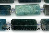 CTB932 13*25mm - 15*28mm faceted flat tube apatite beads