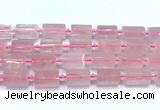 CTB943 15 inches 13*25mm - 14*19mm faceted tube rose quartz beads