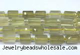 CTB945 15 inches 13*25mm - 14*19mm faceted tube lemon quartz beads