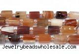 CTB950 15 inches 13*25mm - 14*19mm faceted tube agate beads