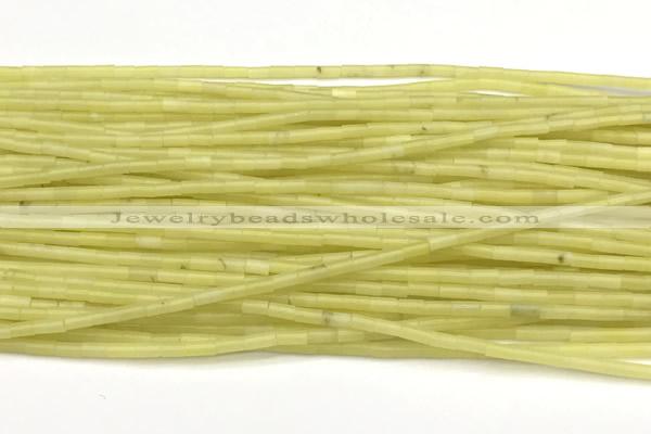 CTB962 15 inches 2*4mm tube olive jade beads