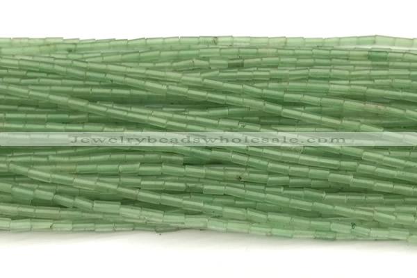 CTB965 15 inches 2*4mm tube green aventurine jade beads