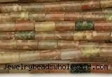 CTB974 15 inches 2*4mm tube unakite beads