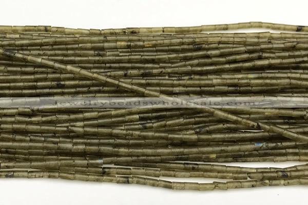 CTB983 15 inches 2*4mm tube labradorite beads