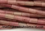 CTB988 15 inches 2*4mm tube pink wooden jasper beads