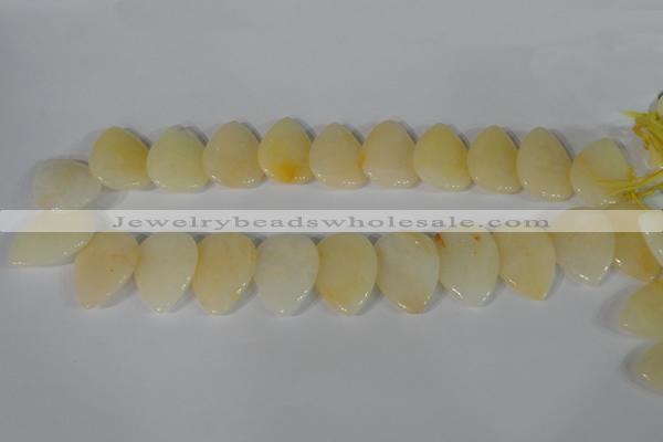 CTD03 Top drilled 22*30mm flat teardrop yellow aventurine beads