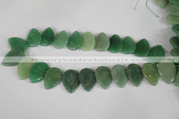 CTD04 Top drilled 22*30mm flat teardrop green aventurine beads