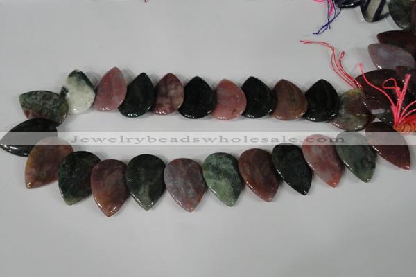 CTD07 Top drilled 22*30mm flat teardrop Indian agate beads