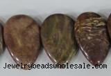 CTD09 Top drilled 22*30mm flat teardrop jasper gemstone beads