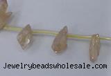 CTD1100 Top drilled 4*12mm - 5*18mm nuggets plated quartz beads