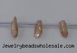 CTD1101 Top drilled 4*12mm - 5*18mm nuggets plated quartz beads