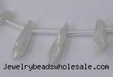 CTD1132 Top drilled 4*12mm - 6*20mm nuggets plated quartz beads