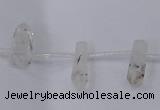 CTD1137 Top drilled 6*15mm - 8*20mm nuggets white crystal beads