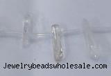 CTD1140 Top drilled 5*12mm - 6*18mm nuggets white crystal beads