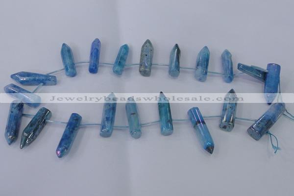 CTD1147 Top drilled 8*20mm - 10*30mm sticks plated quartz beads