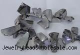 CTD1166 Top drilled 15*25mm - 30*40mm freeform plated agate beads