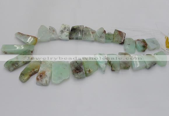 CTD1202 Top drilled 13*18mm - 15*40mm freeform Australia chrysoprase beads