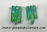 CTD1221 Top drilled 7*30mm - 9*45mm sticks plated quartz beads