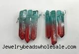 CTD1222 Top drilled 7*30mm - 9*45mm sticks plated quartz beads