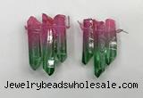 CTD1225 Top drilled 7*30mm - 9*45mm sticks plated quartz beads