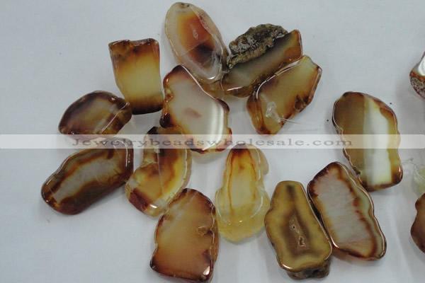 CTD1500 Top drilled 10*20mm - 15*30mm freeform agate slab beads