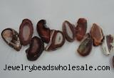 CTD1501 Top drilled 25*45mm - 30*50mm freeform agate slab beads